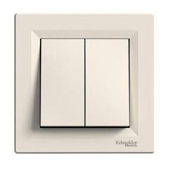 Schneider Asfora Kapcsoló, csillárkapcsoló, komplett, bézs