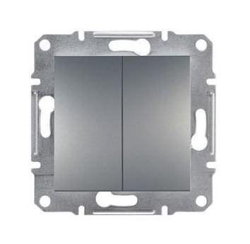 Schneider Asfora Kapcsoló, csillárkapcsoló, keret nélkül, acél