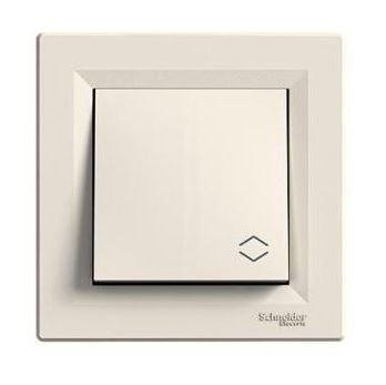 Schneider Asfora Kapcsoló, váltókapcsoló, komplett, bézs
