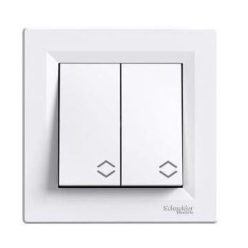   Schneider Asfora Kapcsoló, kettős váltókapcsoló, komplett, fehér