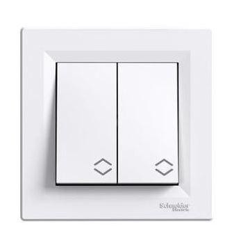 Schneider Asfora Kapcsoló, kettős váltókapcsoló, komplett, fehér