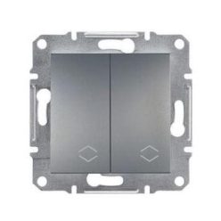  Schneider Asfora Kapcsoló, kettős váltókapcsoló, keret nélkül, acél
