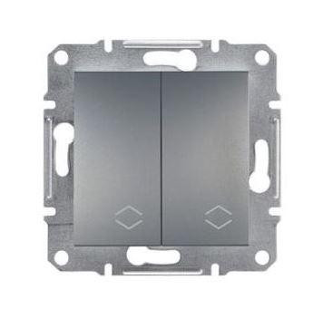 Schneider Asfora Kapcsoló, kettős váltókapcsoló, keret nélkül, acél