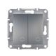 Schneider Asfora Kapcsoló, kettős váltókapcsoló, keret nélkül, acél
