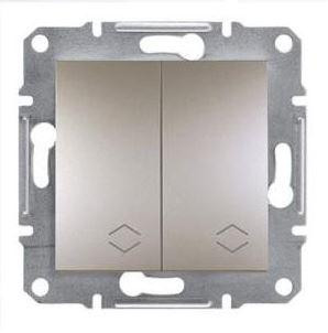 Schneider Asfora Kapcsoló, kettős váltókapcsoló, keret nélkül, bronz