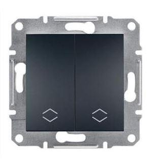 Schneider Asfora Kapcsoló, kettős váltókapcsoló, keret nélkül, antracit