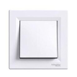 Schneider Asfora Nyomógomb, komplett, fehér