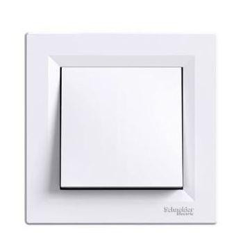 Schneider Asfora Nyomógomb, komplett, fehér