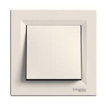 Schneider Asfora Nyomógomb, komplett, bézs