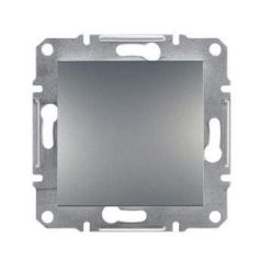 Schneider Asfora Nyomógomb, keret nélkül, acél