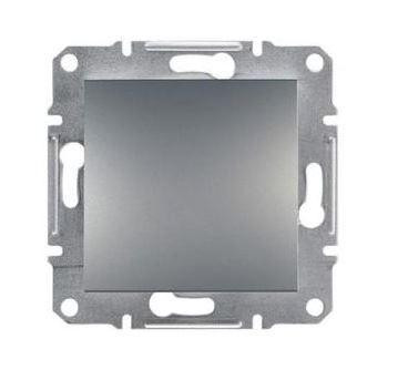 Schneider Asfora Nyomógomb, keret nélkül, acél