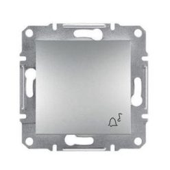   Schneider Asfora Nyomógomb csengőjellel, keret nélkül, alumínium