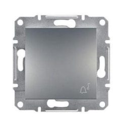   Schneider Asfora Nyomógomb csengőjellel, keret nélkül, acél