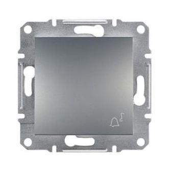 Schneider Asfora Nyomógomb csengőjellel, keret nélkül, acél