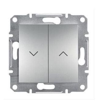 Schneider Asfora Redőnyvezérlő kapcsoló, keret nélkül, alumínium