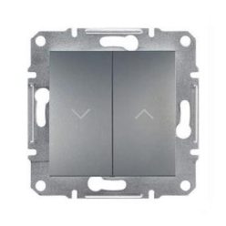   Schneider Asfora Redőnyvezérlő kapcsoló, keret nélkül, acél