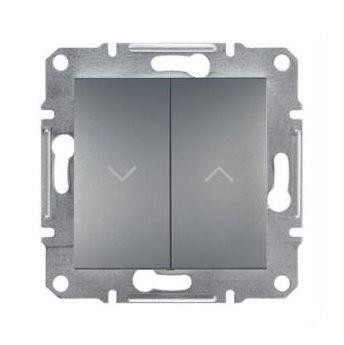 Schneider Asfora Redőnyvezérlő kapcsoló, keret nélkül, acél