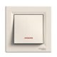 Schneider Asfora Kapcsoló, egy pólusú, jelzőfényes, komplett, bézs