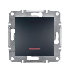   Schneider Asfora Kapcsoló, egy pólusú, jelzőfényes, keret nélkül, antracit