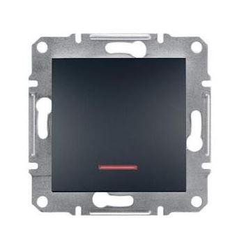 Schneider Asfora Kapcsoló, egy pólusú, jelzőfényes, keret nélkül, antracit