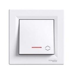   Schneider Asfora Kapcsoló, váltókapcsoló, jelzőfény, komplett, fehér