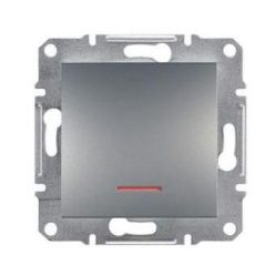   Schneider Asfora Nyomógomb, jezőfényes, keret nélkül, acél