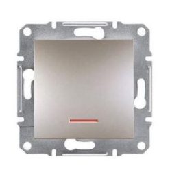   Schneider Asfora Nyomógomb, jezőfényes, keret nélkül, bronz