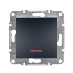   Schneider Asfora Nyomógomb, jezőfényes, keret nélkül, antracit