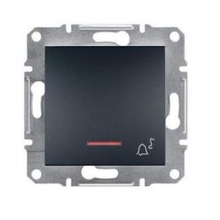   Schneider Asfora Nyomógomb csengőjellel, jelzőfény, keret nélkül, antracit