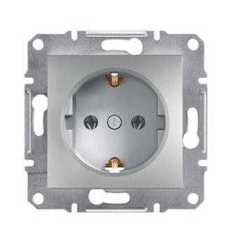 Schneider Asfora aljzat (dugalj) 2P+F, keret nélkül, alumínium