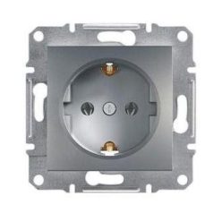 Schneider Asfora aljzat (dugalj) 2P+F, keret nélkül, acél