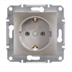 Schneider Asfora aljzat (dugalj) 2P+F, keret nélkül, bronz