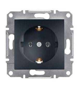 Schneider Asfora aljzat (dugalj) 2P+F, keret nélkül, antracit