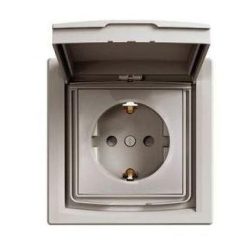   Schneider Asfora aljzat (dugalj) 2P+F, kültéri, komplett, bronz