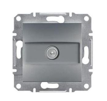 Schneider Asfora TV aljzat, végzáró, 1 dB, keret nélkül, acél