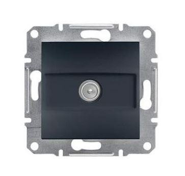 Schneider Asfora TV aljzat, végzáró, 1 dB, keret nélkül, antracit