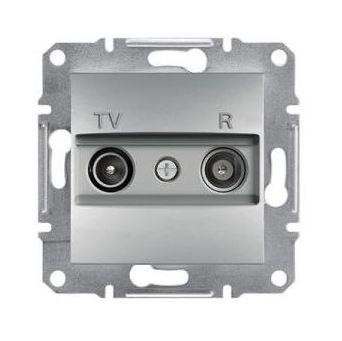 Schneider Asfora TV-R aljzat, átmenő, 4 dB, keret nélkül, alumínium