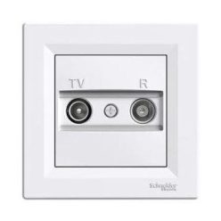   Schneider Asfora TV-SAT aljzat, végzáró, 1 dB, komplett, fehér