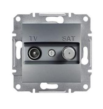 Schneider Asfora TV-SAT aljzat, végzáró, 1 dB, keret nélkül, acél