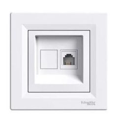   Schneider Asfora Telefon csatlakozóaljzat 1-es, komplett, fehér