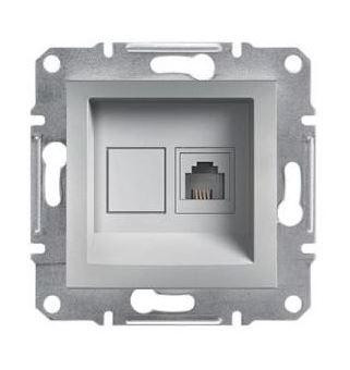 Schneider Asfora Telefon csatlakozóaljzat 1-es, keret nélkül, alumínium