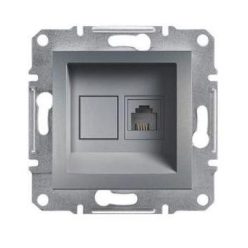   Schneider Asfora Telefon csatlakozóaljzat 1-es, keret nélkül, acél