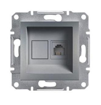 Schneider Asfora Telefon csatlakozóaljzat 1-es, keret nélkül, acél