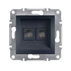   Schneider Asfora Telefon csatlakozóaljzat 2-es, keret nélkül, antracit