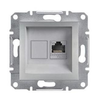 Schneider Asfora Számítógép aljzat Cat5e, 1-es, keret nélkül, alumínium