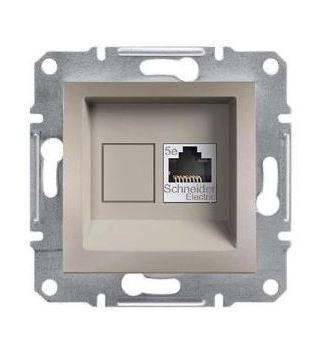 Schneider Asfora Számítógép aljzat Cat5e, 1-es, keret nélkül, bronz