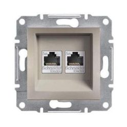   Schneider Asfora Számítógép aljzat Cat5e, 2-es, keret nélkül, bronz