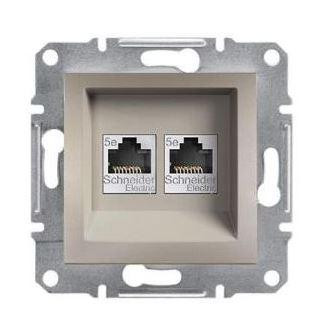 Schneider Asfora Számítógép aljzat Cat5e, 2-es, keret nélkül, bronz