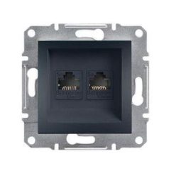   Schneider Asfora Számítógép aljzat Cat5e, 2-es, keret nélkül, antracit