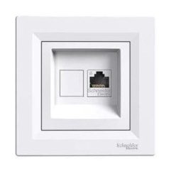   Schneider Asfora Számítógép aljzat Cat6, 1-es, komplett, fehér